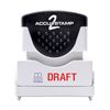 AccuStamp 2 Message Stamp with Shutter, 2-Color, DRAFT, 1-5/8" x 1/2" Impression, Pre-Ink, Red and Blue Ink (035542)