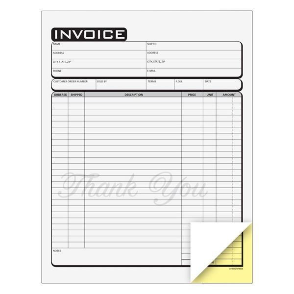 Cosco® Invoice Form Book with Slip, Business, 8 1/2 x 11, 2-Part Carbonless, 50 sets (074005)