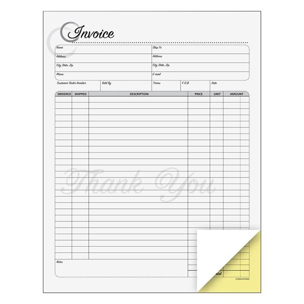 Cosco® Invoice Form Book with Slip, Artistic, 8 1/2" x 11", 2-Part Carbonless, 50 sets (074003)