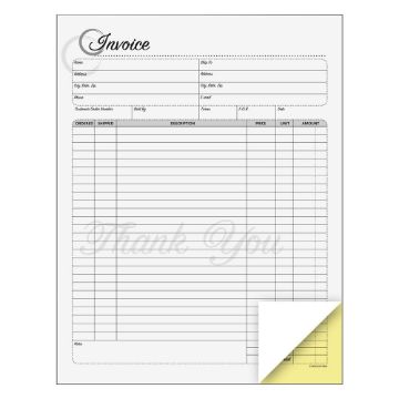 Cosco® Invoice Form Book with Slip, Artistic, 8 1/2" x 11", 2-Part Carbonless, 50 sets (074003)