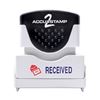 AccuStamp 2 Message Stamp with Shutter, 2-Color, RECEIVED, 1-5/8" x 1/2" Impression, Pre-Ink, Blue and Red Ink (035537)