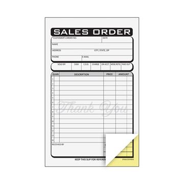 Cosco® Sales Order Form Book with Slip, Business, 4 1/4" x 7 1/4", 2-Part Carbonless, 50 sets (074017)