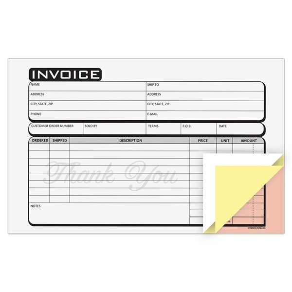 Cosco® Service Invoice Form Book with Slip, Business, 5 3/8" x 8 1/2", 3-Part, 50 sets (074010)