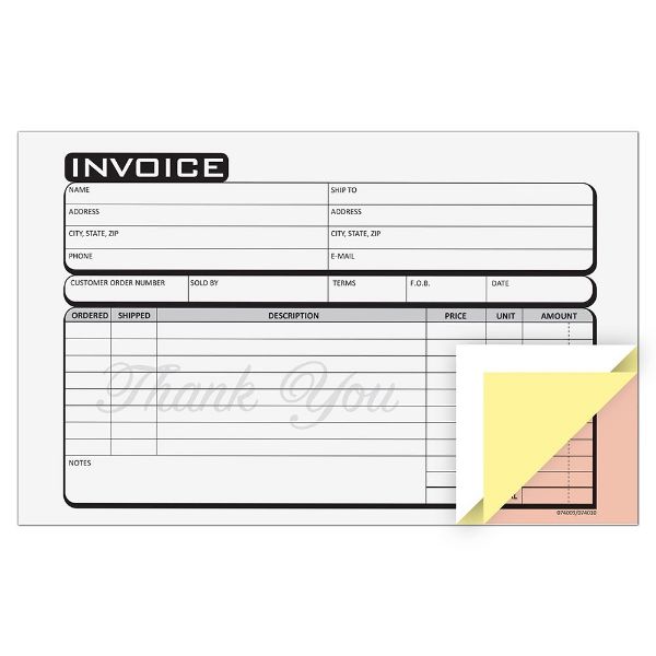 Cosco® Service Invoice Form Book with Slip, Business, 5 3/8" x 8 1/2", 3-Part, 50 sets (074010)