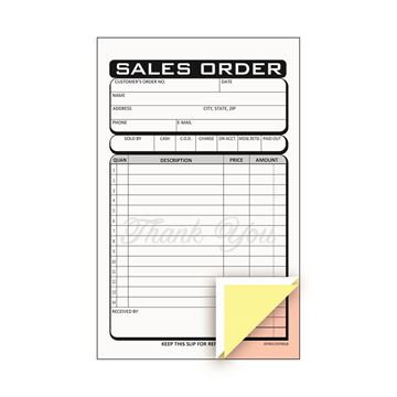 Cosco® Sales Order Form Book with Slip, Business, 4 1/4" x 7 1/4", 3-Part Carbonless, 50 sets (074018)