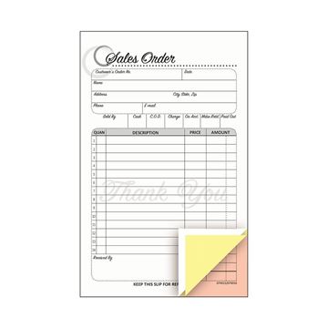 CoscoProducts Cosco® Sales Order Forms Book with Slip, Artistic, 4 1/4" x 7 1/4", 3-Part Carbonless, 50 Sets (074016)