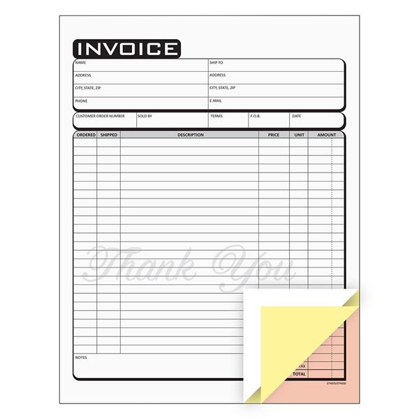 Cosco® Invoice Form Book with Slip, Business, 8 1/2 x 11, 3-Part Carbonless, 50 sets (074006)