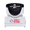 AccuStamp 2 Message Stamp with Shutter, 2-Color, SIGN AND RETURN, 1-5/8" x 1/2" Impression, Pre-Ink, Red and Blue Ink (035528)