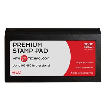 2000 PLUS® Gel Stamp Pad, 3-1/8" x 6-1/16", Red (030257)