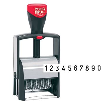 2000 PLUS 2000 Plus Self-Inking Numbering Stamp, 10-Number Bands, 3/16" x 1 5/8", Black Ink