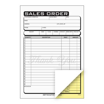 Cosco® Sales Order Form Book with Slip, Business, 5 1/2" x 8 1/2", 2-Part Carbonless, 50 sets (074013)