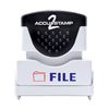 CoscoProducts ACCU-STAMP2 Message Stamp with Shutter, 2-Color, FILE, 1-5/8" x 1/2" Impression, Pre-Ink, Blue and Red Ink (035534)