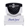 ACCUSTAMP Message Stamp with Shutter, 1-Color, Thank You, 1-5/8" x 1/2" Impression, Pre-Ink, Blue Ink (035630)