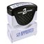 AccuStamp 2 Message Stamp with Shutter, 1-Color, APPROVED, 1-5/8" x 1/2" Impression, Pre-Ink, Blue Ink (035575)