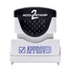 AccuStamp 2 Message Stamp with Shutter, 1-Color, APPROVED, 1-5/8" x 1/2" Impression, Pre-Ink, Blue Ink (035575)