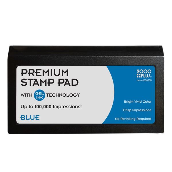 2000 PLUS® Gel Stamp Pad, 3-1/8" x 6-1/16", Blue (030258)