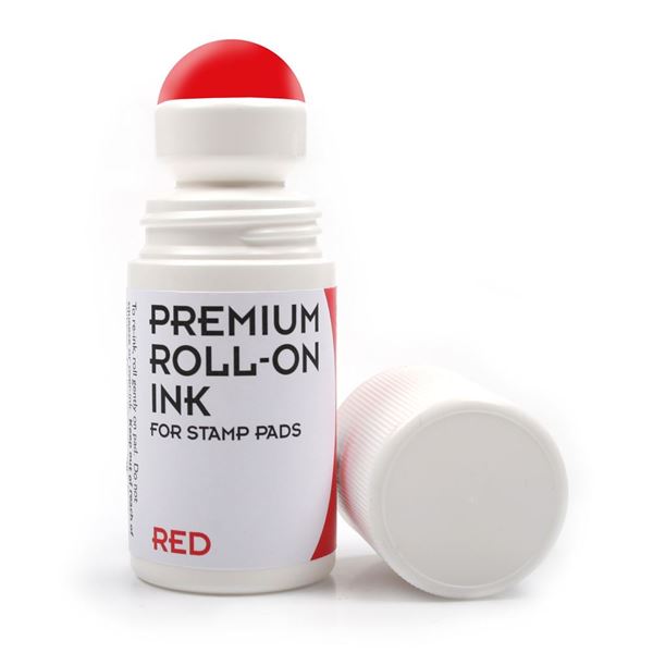 2000 PLUS Premium Roll-On Ink Refill for Felt Stamp Pads, Red, 50ml (030260)