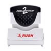 AccuStamp 2 Message Stamp with Shutter, 1-Color, RUSH, 1-5/8" x 1/2" Impression, Pre-Ink, Red Ink (035590)