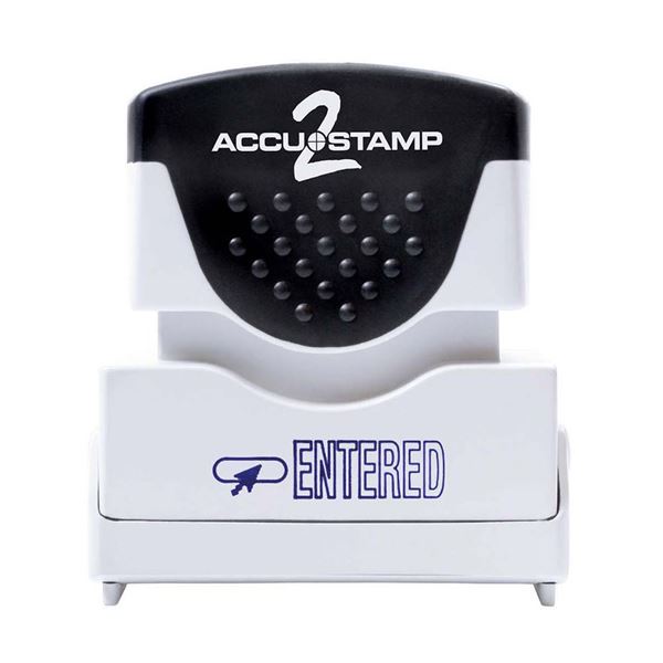 AccuStamp 2 Message Stamp with Shutter, 1-Color, ENTERED, 1