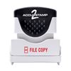 AccuStamp 2 Message Stamp with Shutter, 1-Color, FILE COPY, 1-5/8" x 1/2" Impression, Pre-Ink, Red Ink (035596)