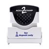 Pre-Inked Message Stamp, Blue Ink, lasts for Thousands of Impressions, Re-Inkable, With Automatic Shutter Dust Cover, For Deposit Only (035619)