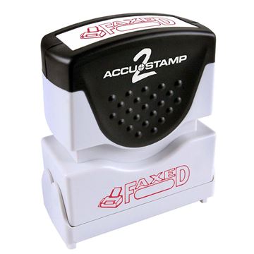 ACCU-STAMP2 FAXED Message Stamp, One-Color Pre-Ink Self-Inking Stamp with Shutter for Business, Retail and Personal Use, Bright Red Ink (035609)