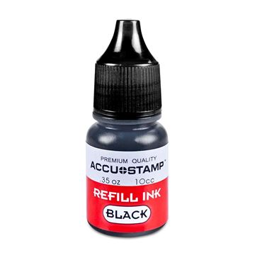 COSCO ACCU-STAMP Gel Ink Refill, Black, 0.35 oz. Bottle (COS090684)