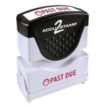 AccuStamp 2 Message Stamp with Shutter, 1-Color, PAST DUE, 1-5/8" x 1/2" Impression, Pre-Ink, Red Ink (035613)