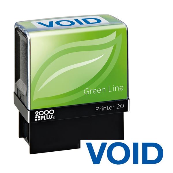 2000 PLUS Green Line “VOID” Message Stamp, Self-Inking, for Business and Office, 80% Recycled, Blue Ink (098373)