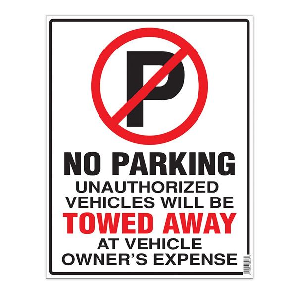 Cosco Sign, NO PARKING Sign, 15" x 19" (098060)