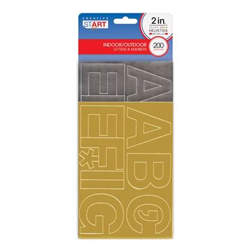 Creative Start Cosco Letters and Numbers Foil 2" Helvetica Font 200 Characters, Gold and silver (098156)