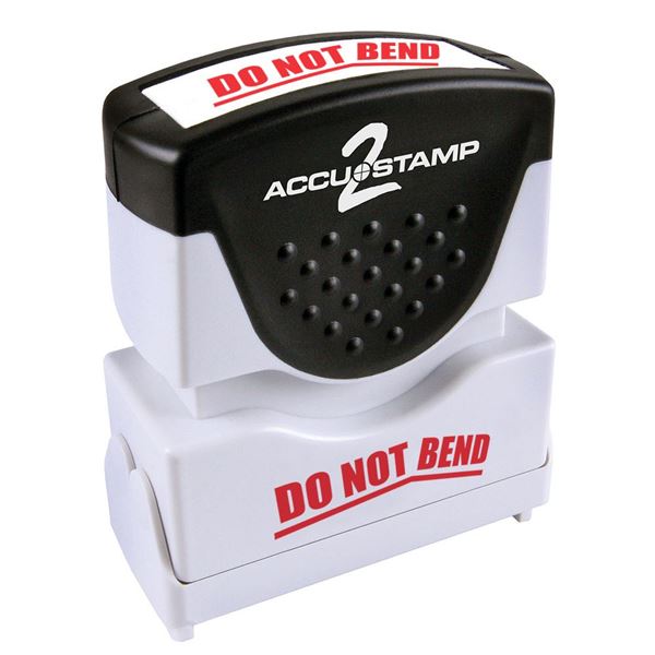 ACCU-STAMP2 DO NOT BEND Message Stamp, One-Color Pre-Ink Self-Inking Stamp with Shutter for Business, Retail and Personal Use, Bright Red Ink (035633)