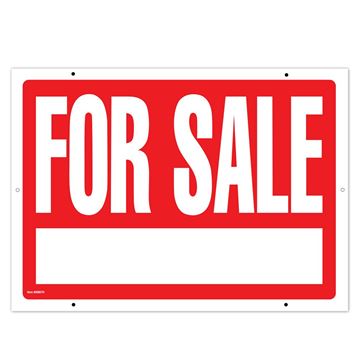 Cosco For Sale Sign Kit with 1 1/2" Letters, Two-Sided, 16" x 22 1/2", Red Sign with White Text (098070)