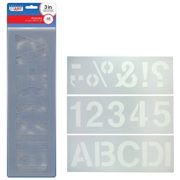 Creative Start ® Reusable Stencil, Letters, Numbers and Characters, 3" (098165)