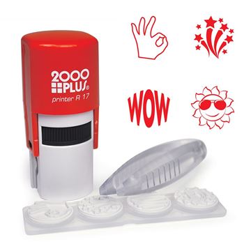 2000 PLUS® Stamp Kit, 4 Interchangeable Messages, 5/8" impression, Red (035670)