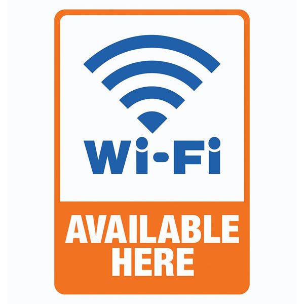 Cosco Sign, WIFI HERE Decal, 5.25" x 6.25" (098359)