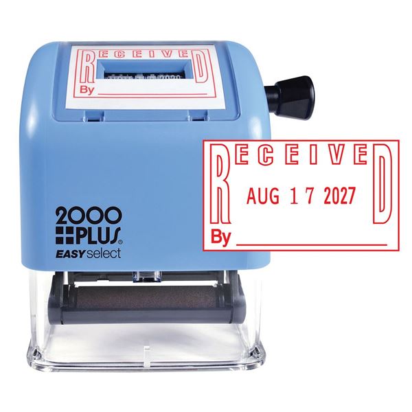 2000 Plus EASYselect Self-Inking “DATE” and “RECEIVED” Message Stamp, for Business and Office, Red Ink (011092)