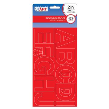 Creative Start Cosco Letters and Numbers 2" Helvetica Font 133 Characters, Red (098140)