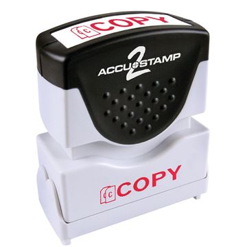 ACCU-STAMP2 COPY Message Stamp, One-Color Pre-Ink Self-Inking Stamp with Shutter for Business, Retail and Personal Use, Bright Red Ink (035594)