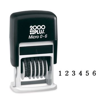 2000 PLUS Self-Inking Numberer Stamp, 6-Bands, for Office and Business, Black Ink (010132)