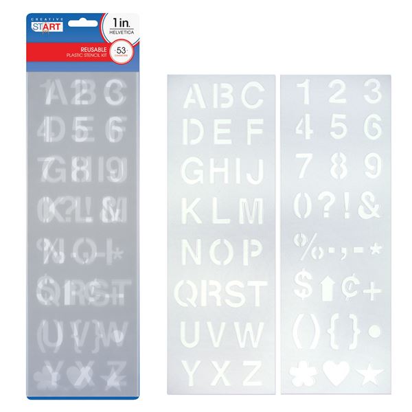 Creative Start® Reusable Stencil, Letters, Numbers and Characters, 1", Helvetica (098166)