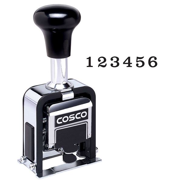 CoscoProducts Cosco Automatic Numbering Machine, 6-Digits, 8 Modes, Black Ink (026138)