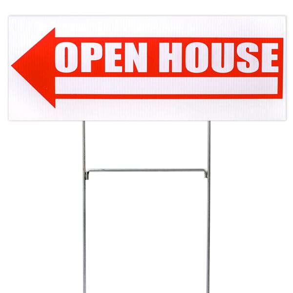 Cosco Sign and Stake Kit, OPEN HOUSE, 6" x 17" (098057)