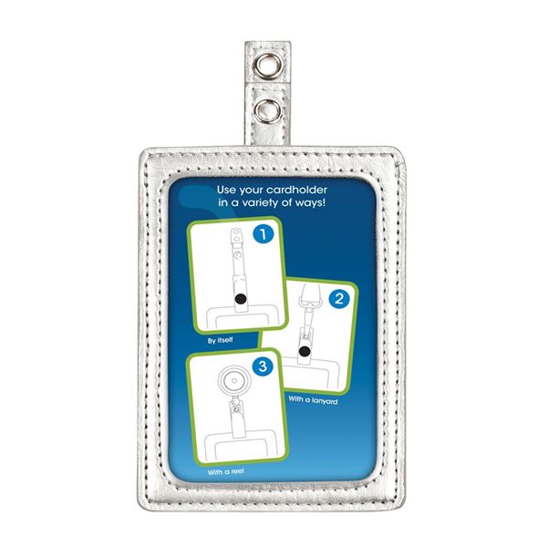 Cosco MyID Badge Holder for Key Cards and ID Cards, Silver, 4 x 2.5 inches (075004)