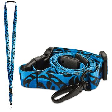 Cosco MyID Breakaway Lanyard for ID Badge Holders, Key Cards and ID Cards, Blue and Black Print, 23 inches (075012)