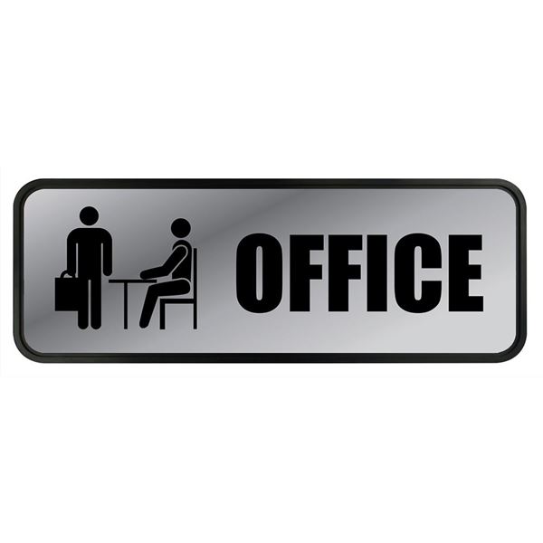 Cosco Metallic Sign, OFFICE, 3" x 9"  (098209)