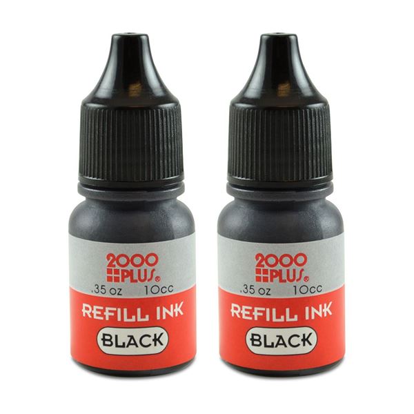 2000 PLUS Ink Refill for Self-Inking Stamps and Stamp Pads, Black .35 oz Each – Black (090689)