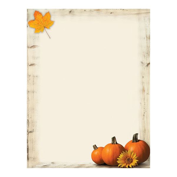 Great Papers! Pumpkin Sunflower Letterhead, 80 count, 11" x 8.5" (2017014)