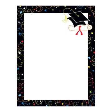 Great Papers! Graduation Swirls Letterhead, for Parties, Graduates and Announcements, Printer Friendly 8.5”x11”, 50 Sheet Pack (2012047)