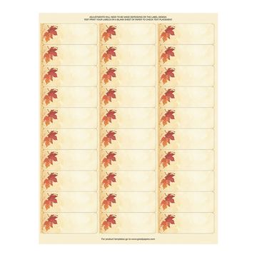 Great Papers! Fall Leaves 30-Up Address Label, 4 sheets/120 labels, 1" x 2.625" (2017004)